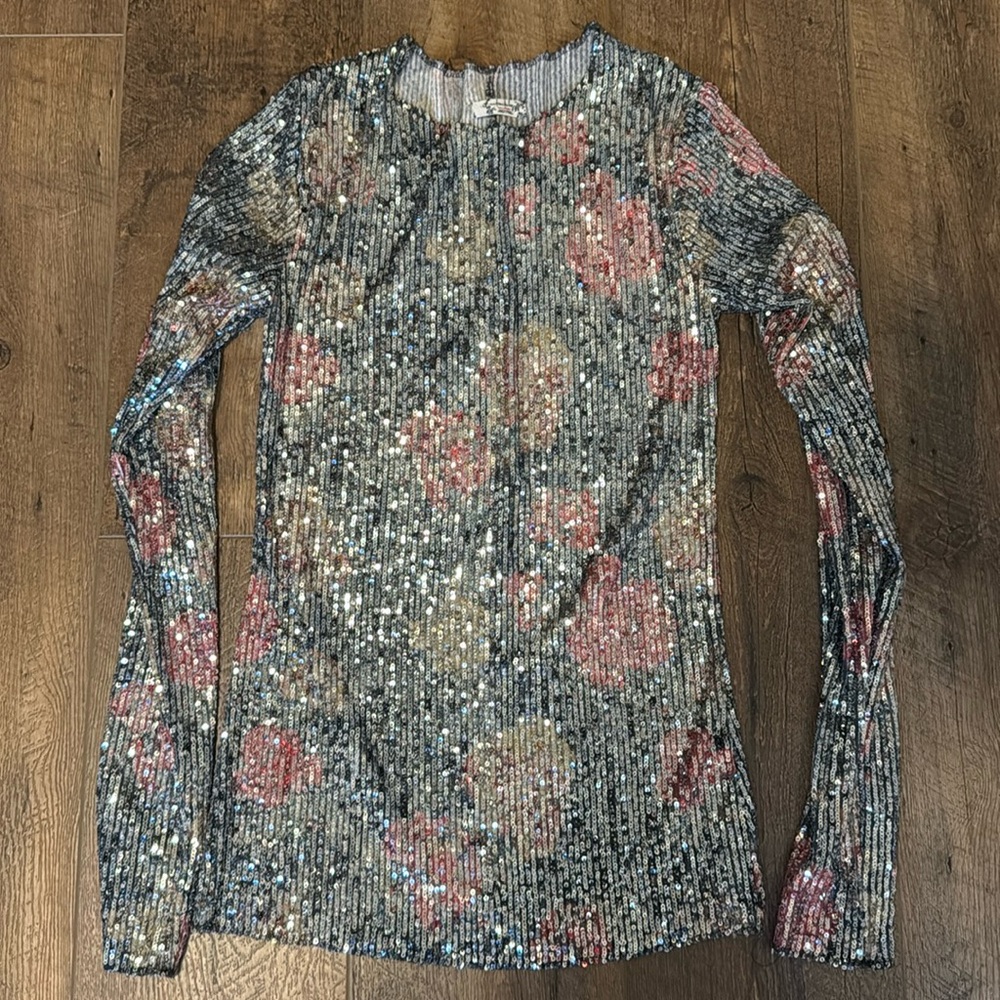 Free People sequin top.